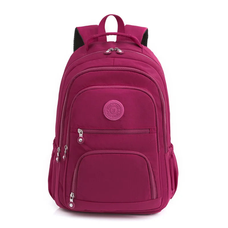 Waterproof Nylon Backpack for Women Travel Bag Large Capacity Rucksack