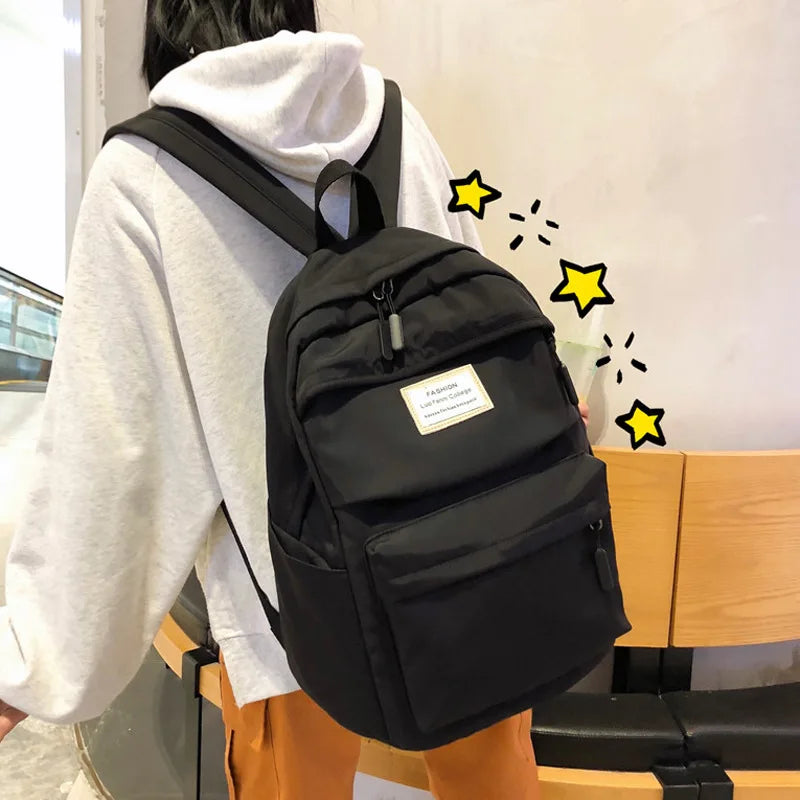 Waterproof Nylon Women Backpack Travel Bag Large Capacity