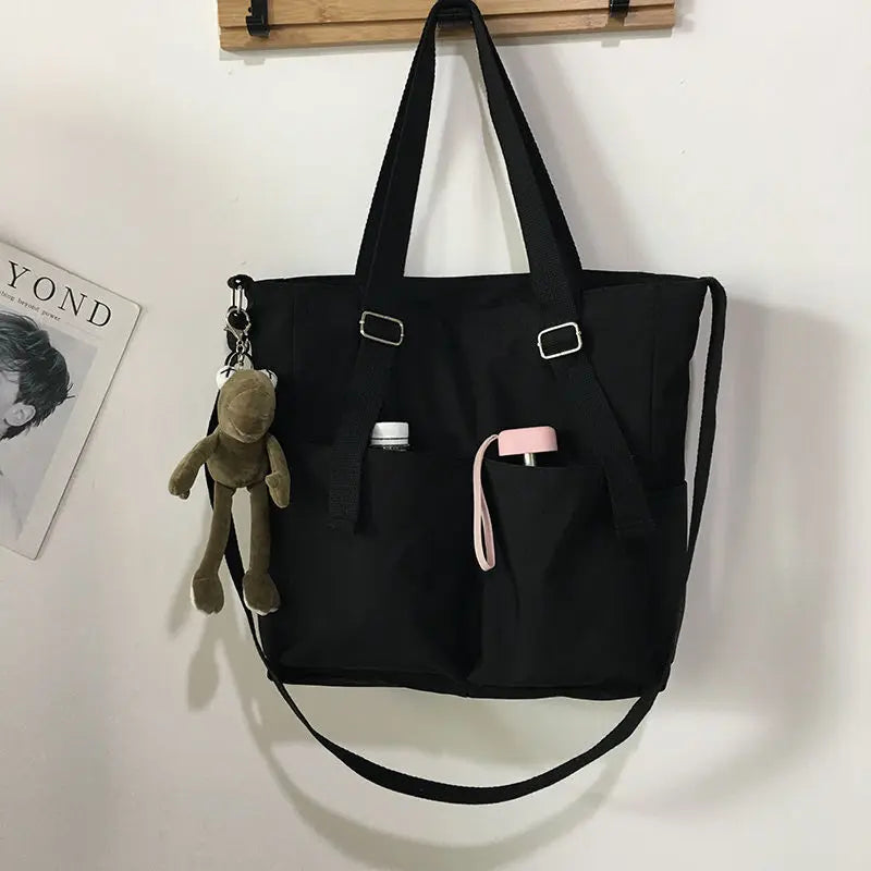Waterproof Oxford Canvas Girl Shoulder Bucket Bag Female Crossbody Bags