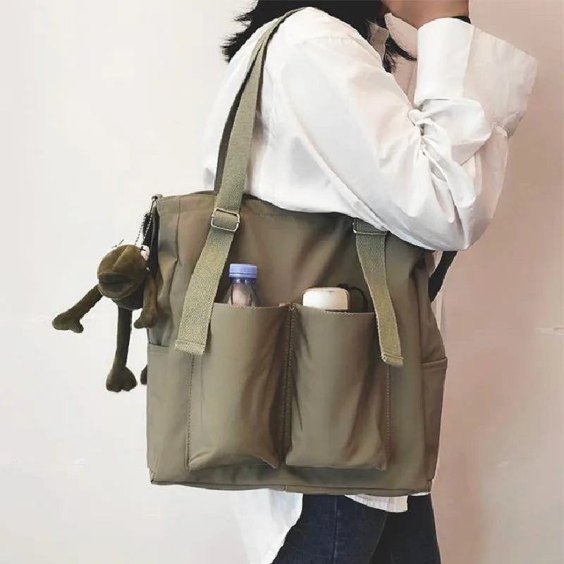 Waterproof Oxford Canvas Girl Shoulder Bucket Bag Female Crossbody Bags
