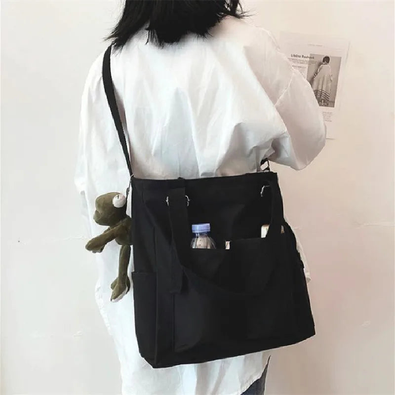 Waterproof Oxford Canvas Girl Shoulder Bucket Bag Female Crossbody Bags