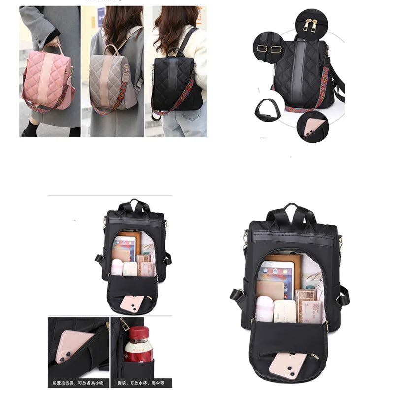 Waterproof Oxford Women Backpack Anti-theft Multifunction