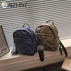 Waterproof Student School Backpack Winter Casual Quilted Cotton Bag