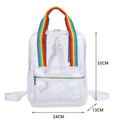 Waterproof Transparent PVC Women Backpack Female Schoolbag Candy College Teenage