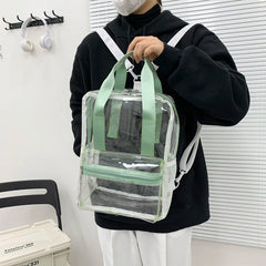 Waterproof Transparent PVC Women Backpack Female Schoolbag Candy College Teenage