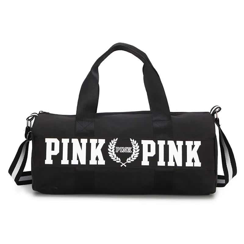 Waterproof Gym Bag for Women & Men Pink Nylon Handbags