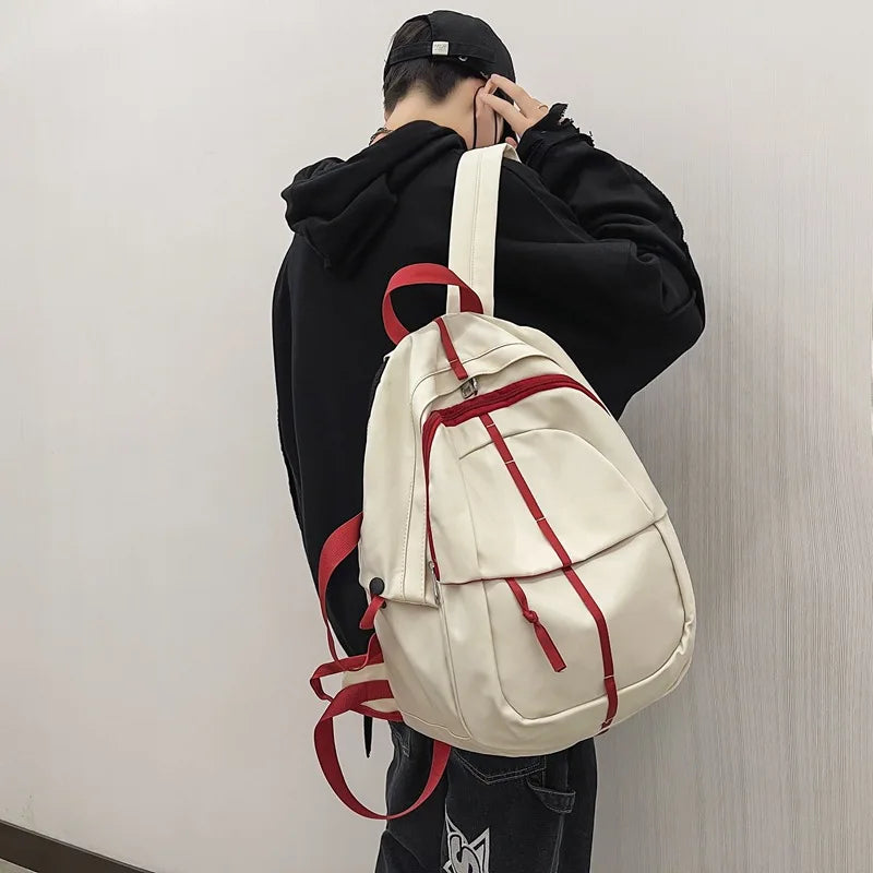 Waterproof Leather Backpack School Laptop Bag