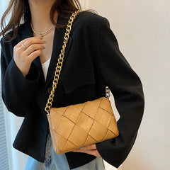 Women Clutches Thick chain Shoulder bags PU Leather Crossbody Bags