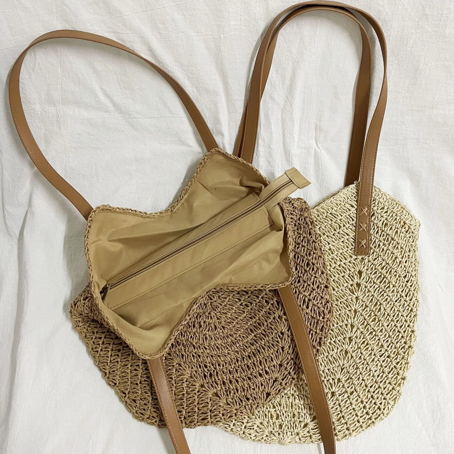 Bohemian Straw Shoulder Bag for Women Summer Beach Handbag