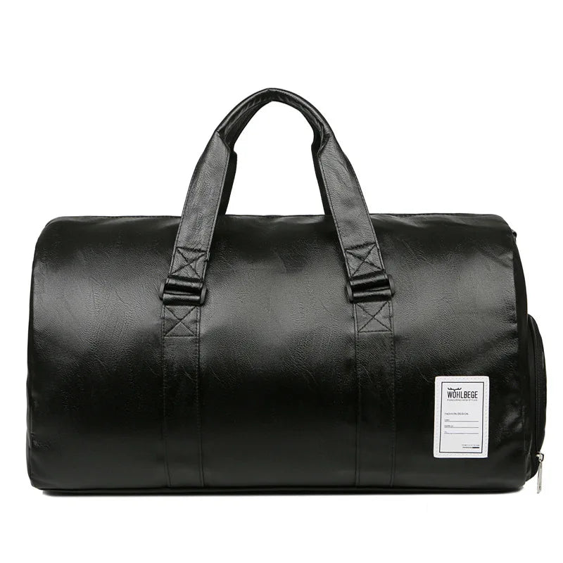 Weysfor Top Casual Travel Duffel Bag PU Leather Men Women Handbags Large Capacit