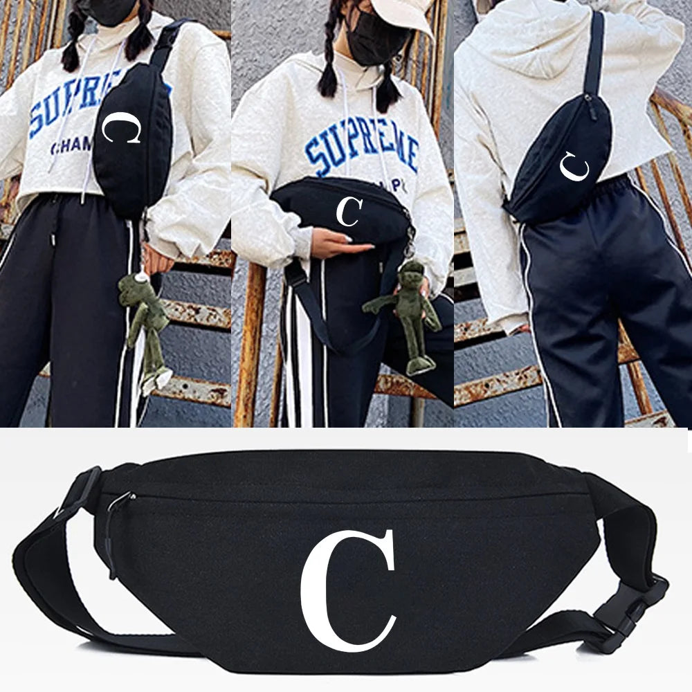 E Print Waist Bags Crossbody Shoulder Bag Zipper Phone Bum Bag