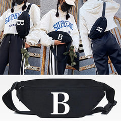 V Print Waist Bags for Women Men Crossbody Chest Bag