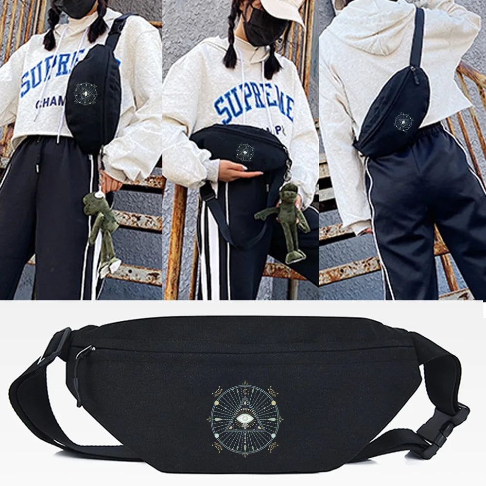 Canvas Waist Bag Crossbody Chest Pack for Women Men