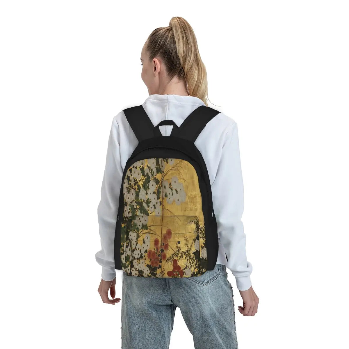 Red Chrysanthemums Floral Backpacks Men's Bag