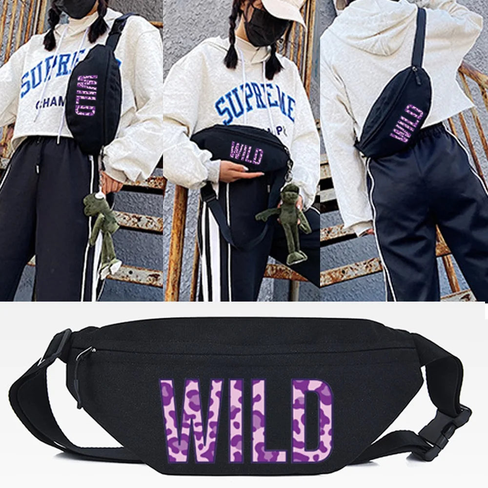 Letter Printing Waist Bag Crossbody Chest Pack