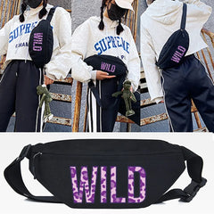 Letter Printing Waist Bag Crossbody Chest Pack
