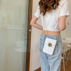Crocodile Pattern Vertical Shoulder Chain Bag for Women