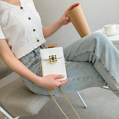 Crocodile Pattern Vertical Shoulder Chain Bag for Women