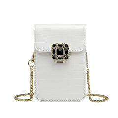Crocodile Pattern Vertical Shoulder Chain Bag for Women