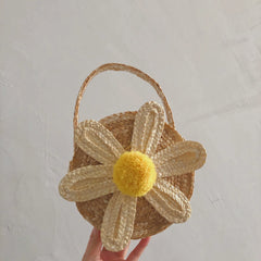 Daisy Flower Straw Woven Bag Handbag Shoulder Satchel