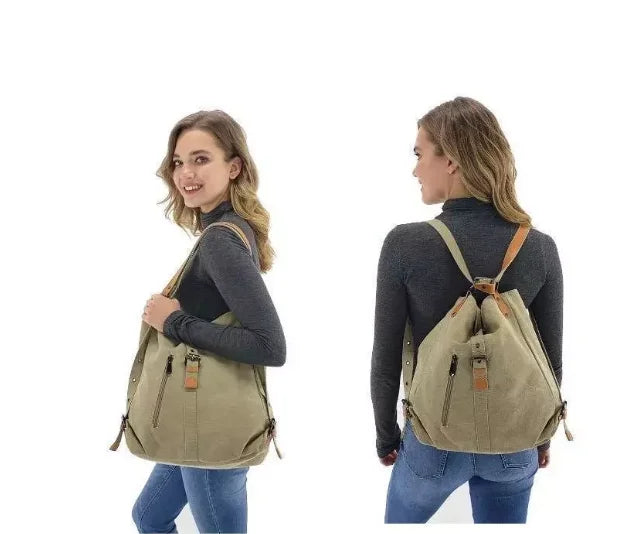 Winter Canvas Women Shoulder Bags High Function Women Back Pack