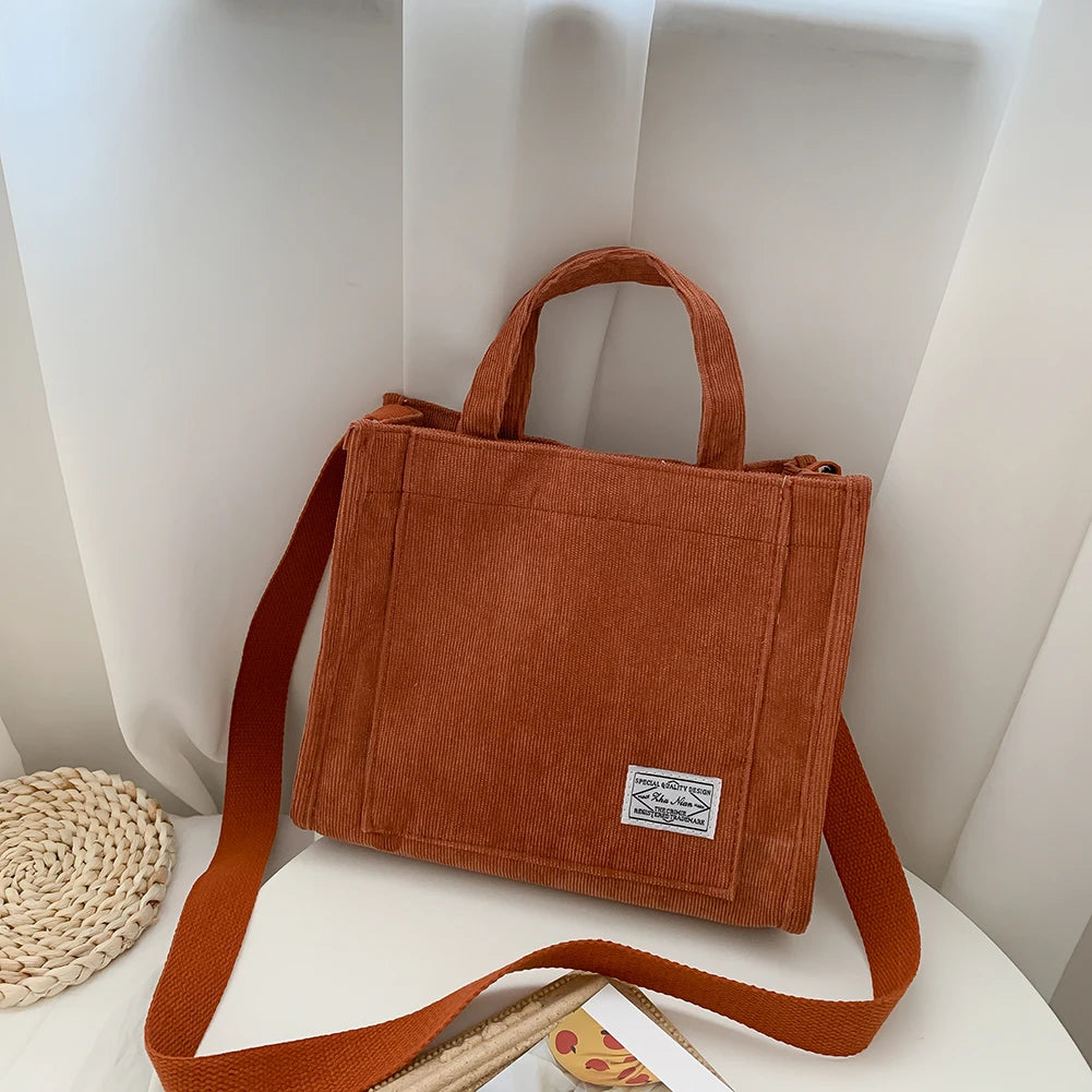Winter Corduroy Handbags Casual Ladies Shopping Crossbody Bags