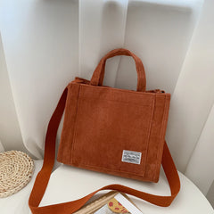 Winter Corduroy Handbags Casual Ladies Shopping Crossbody Bags