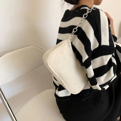 Winter Corduroy Shoulder Bags Casual Women Underarm Bag
