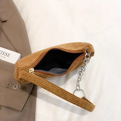 Winter Corduroy Shoulder Bags Casual Women Underarm Bag