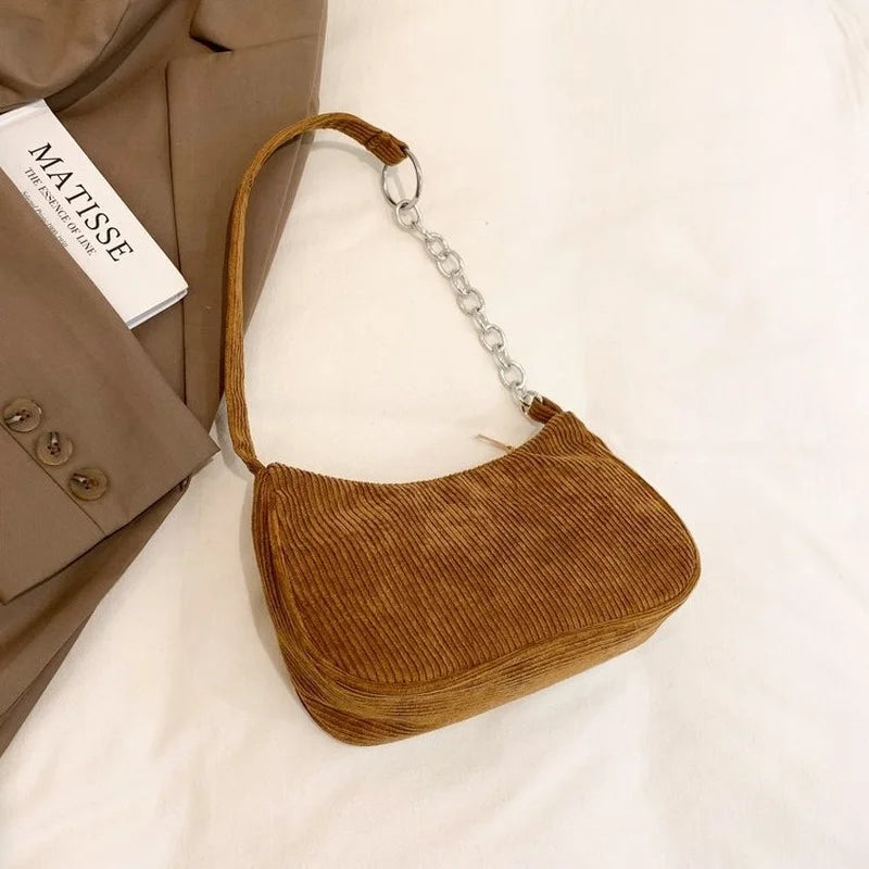 Women's Winter Corduroy Underarm Bag