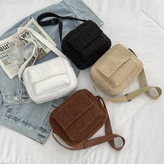 Winter Fluffy Shoulder Bag For Women Small Plush Handbag Crossbody Bag