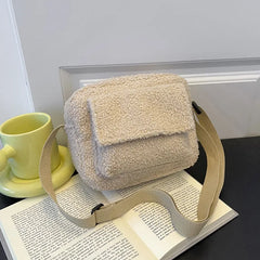 Winter Fluffy Shoulder Bag For Women Small Plush Handbag Crossbody Bag