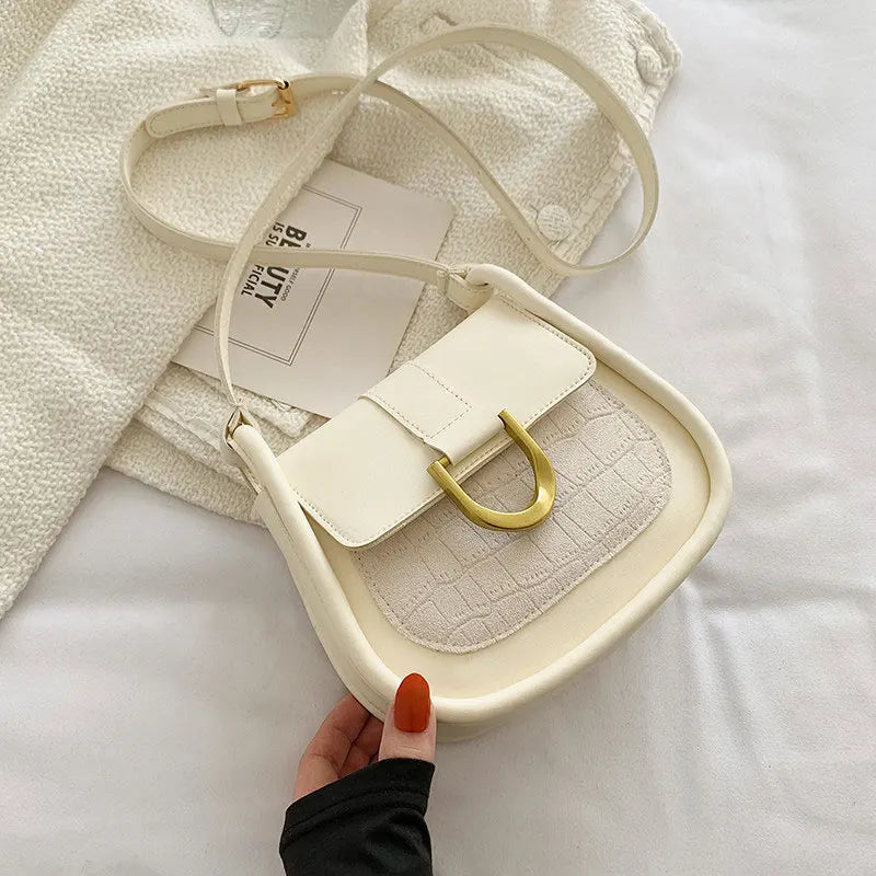 Winter Leather Shoulder Bag Solid Saddler Female Crossbody Bag
