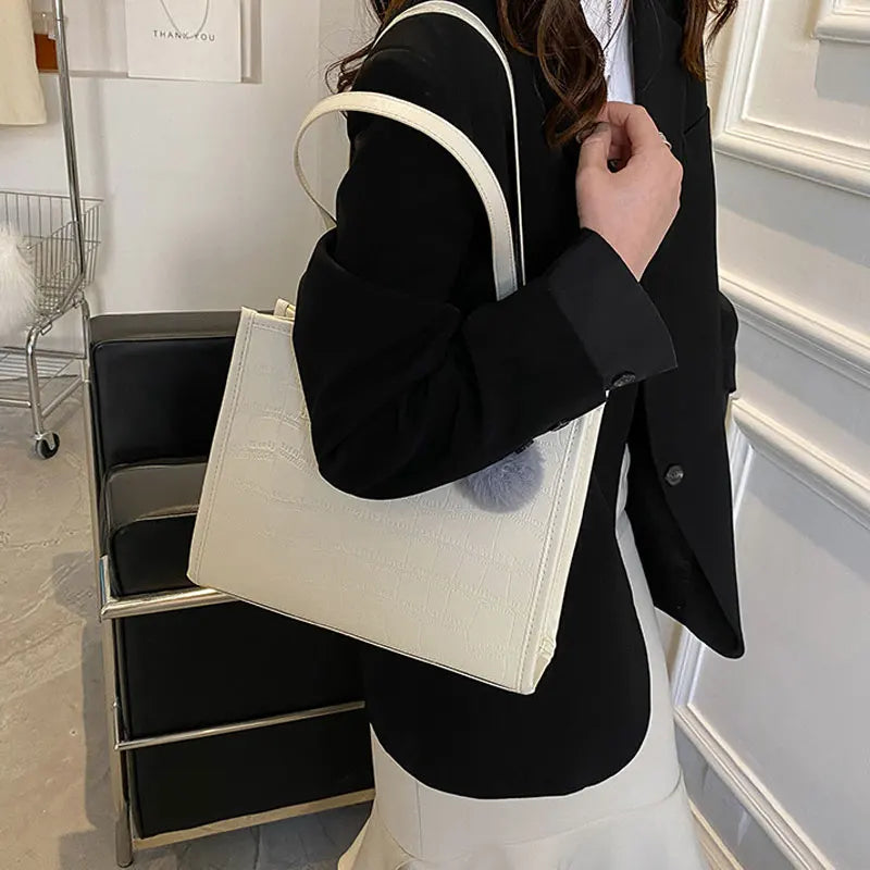Winter Square Handbags For Women High Pu Leather Female Shoulder Bag Ladies Cros