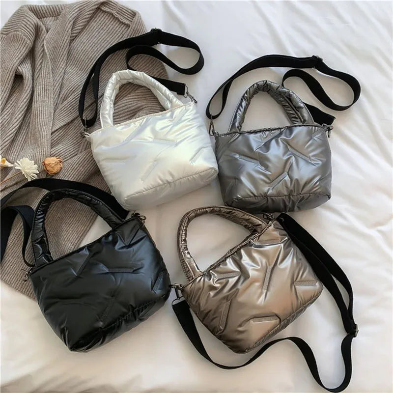 Winter Women's Handbags Padded Shoulder Bags Soft Tote Bags For Women