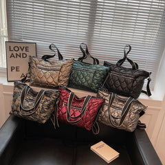 Fashionable Winter Tote Bag with Large Pockets Zipper