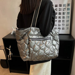 Fashionable Winter Tote Bag with Large Pockets Zipper