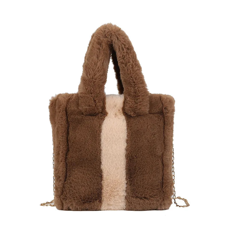 Winter Hairy Women Bag High Capacity Handbag Shoulder Tote Girls Purses Soft