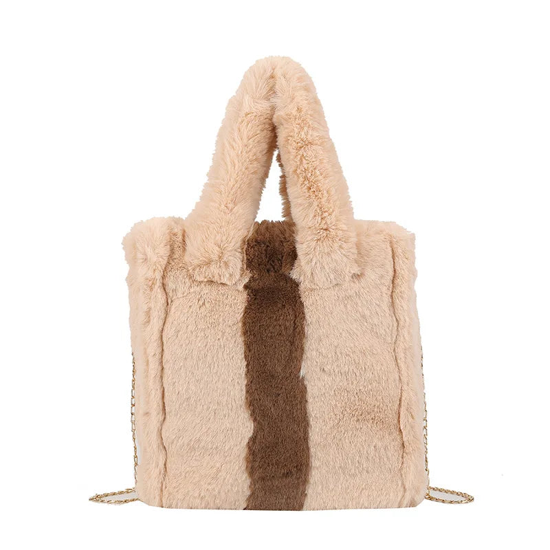Winter Hairy Women Bag High Capacity Handbag Shoulder Tote Girls Purses Soft