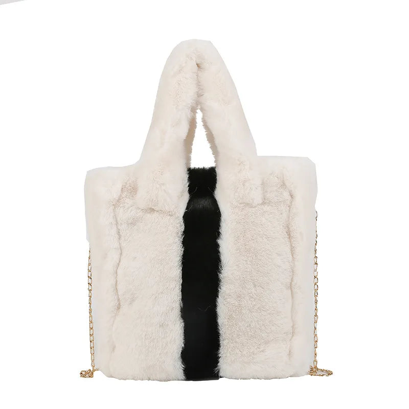 Winter Hairy Women Bag High Capacity Handbag Shoulder Tote Girls Purses Soft