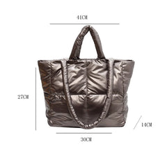 Large Capacity Women's Shoulder Bag Casual Tote Handbag Down Cotton Purse