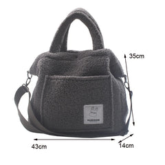 Winter Plush Shoulder Bag Large Capacity Street Tote