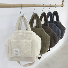 Winter Plush Shoulder Bag Large Capacity Street Tote
