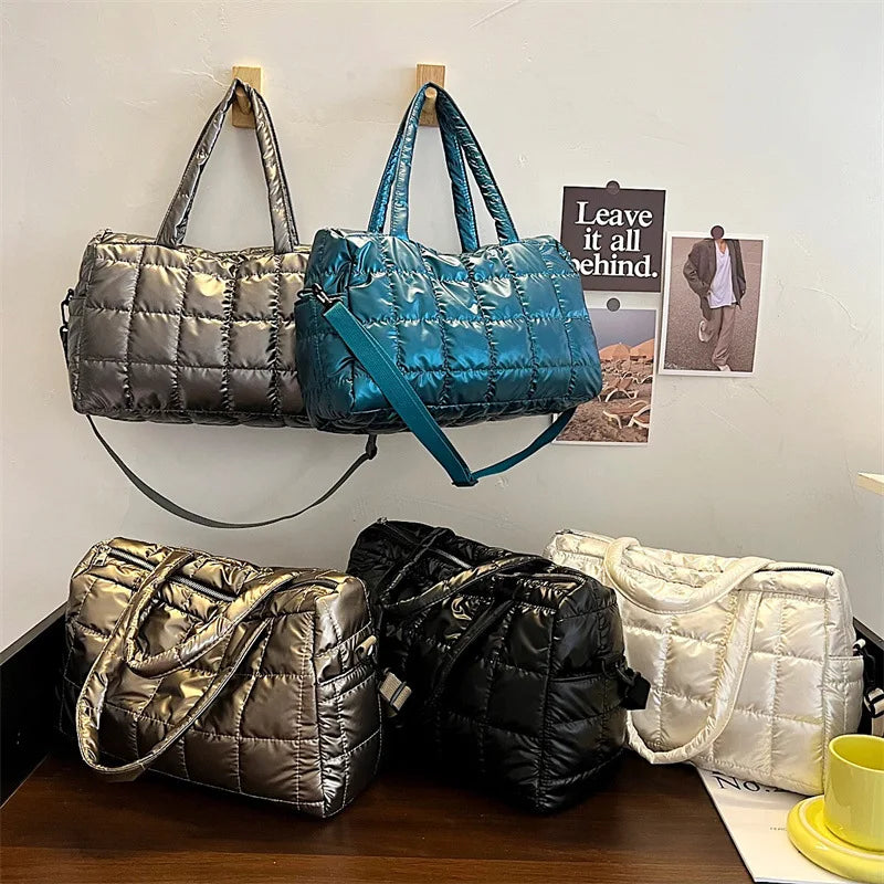 Winter Quilting Shoulder Bag Padded Crossbody Bags for Women
