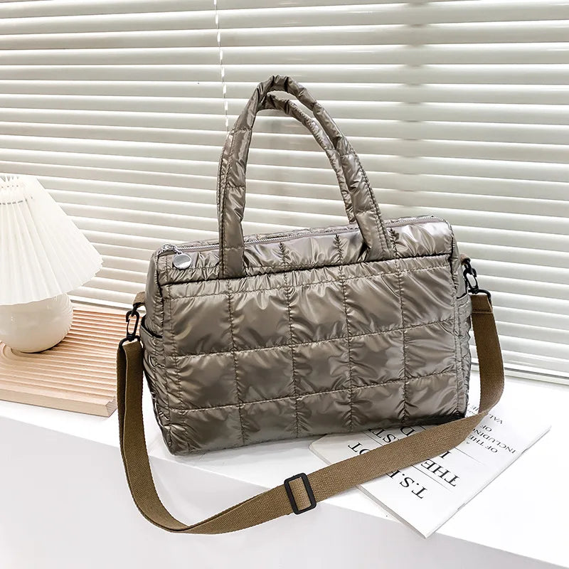Winter Space Cotton Handbag Female Large Capacity Shoulder Bag Nylon Tote Bag