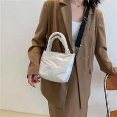 Winter Space Cotton Shoulder Bag For Woman Handbags High Down Bags