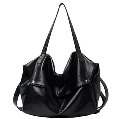 Winter Vintage PU Leather Women's Shoulder Handbags Solid Large Hobo Bags