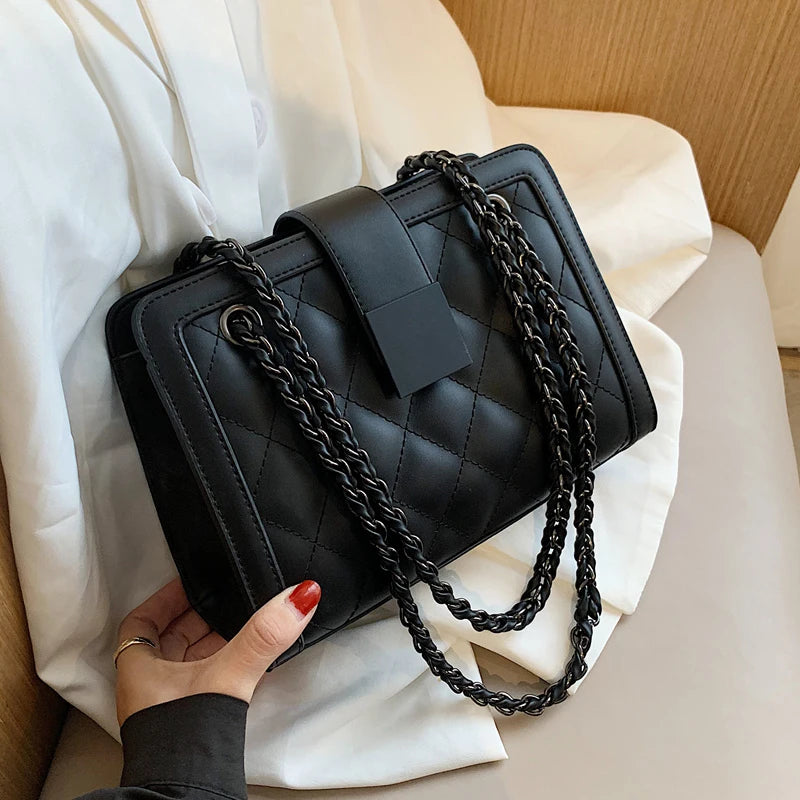 Winter Women Diamond Lattice Shoulder Crossbody Bag