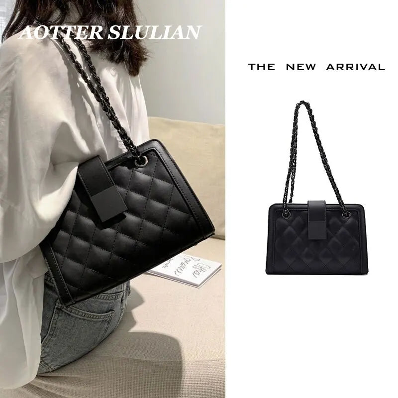 Winter Women Diamond Lattice Shoulder Crossbody Bag