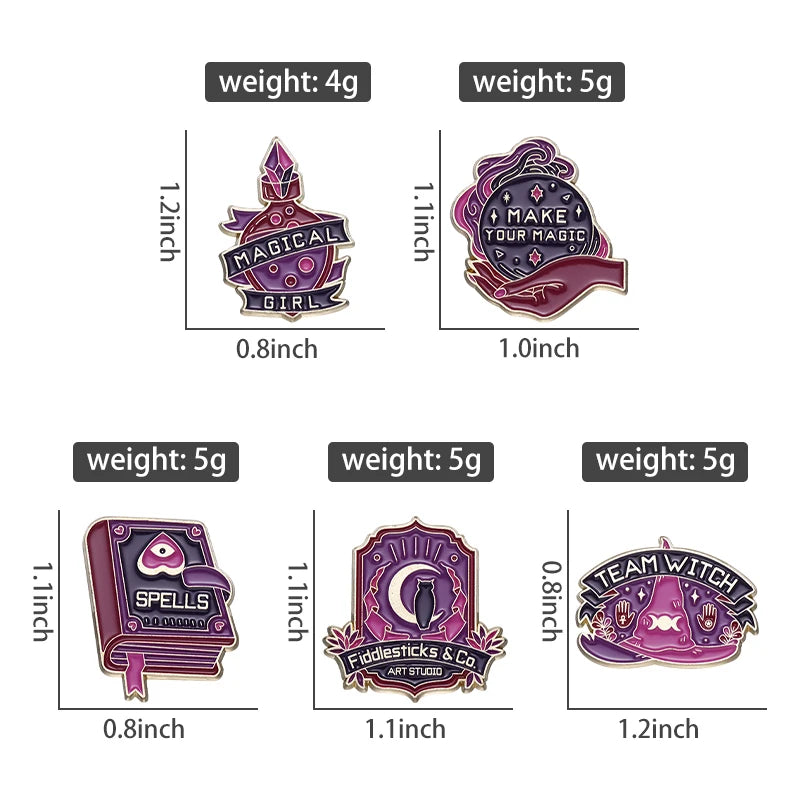 Witch Magic Enamel Pin Custom Halloween Ornament
